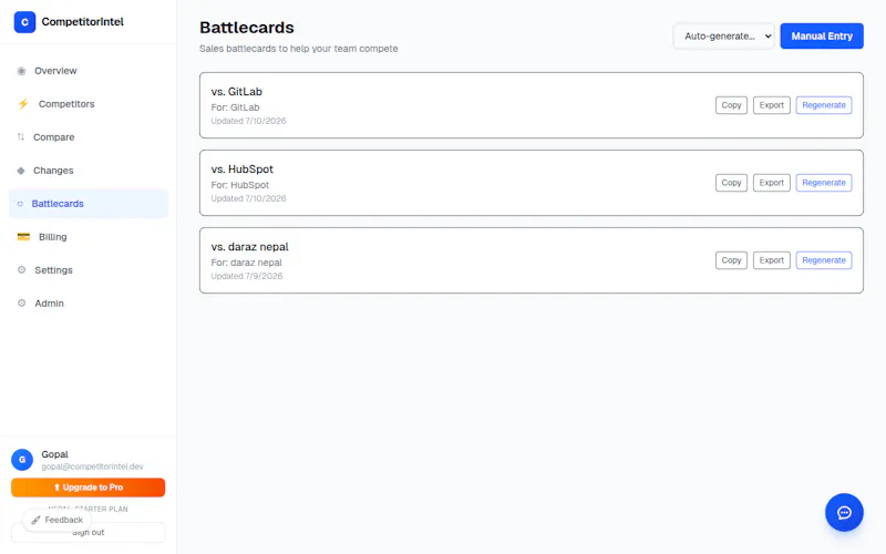 CompetitorIntel screenshot 3