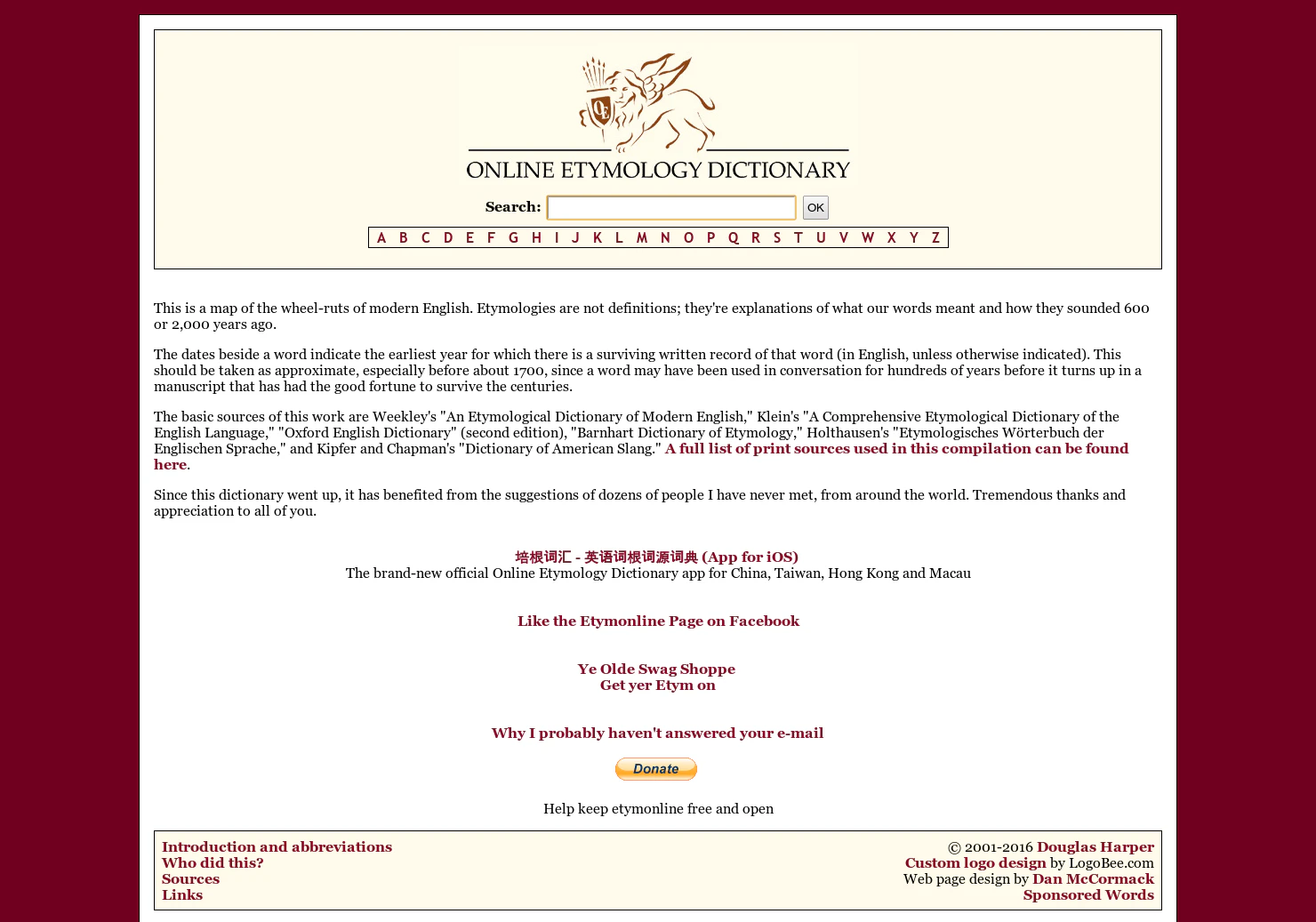 Online Ethymology Dictionary