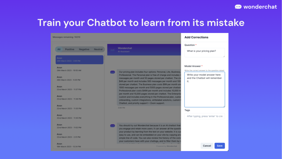 Média Se merveille - Créez des chatbots AI personnalisés à partir du lien de votre site Web en 5 minutes 7