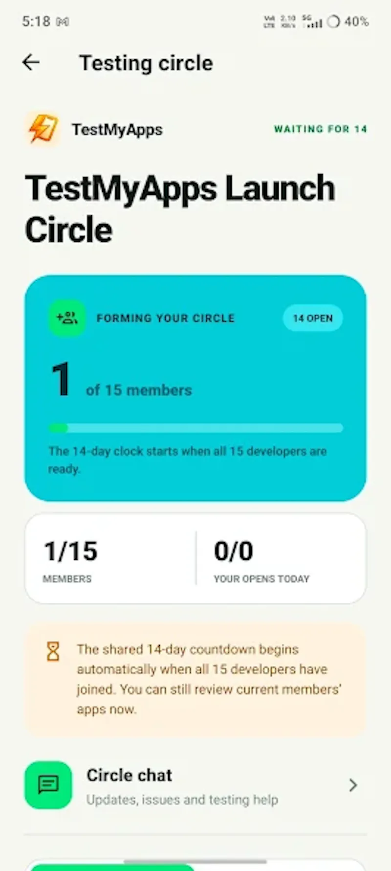 TestMyApps - Get 12 testers for 14 days screenshot 3