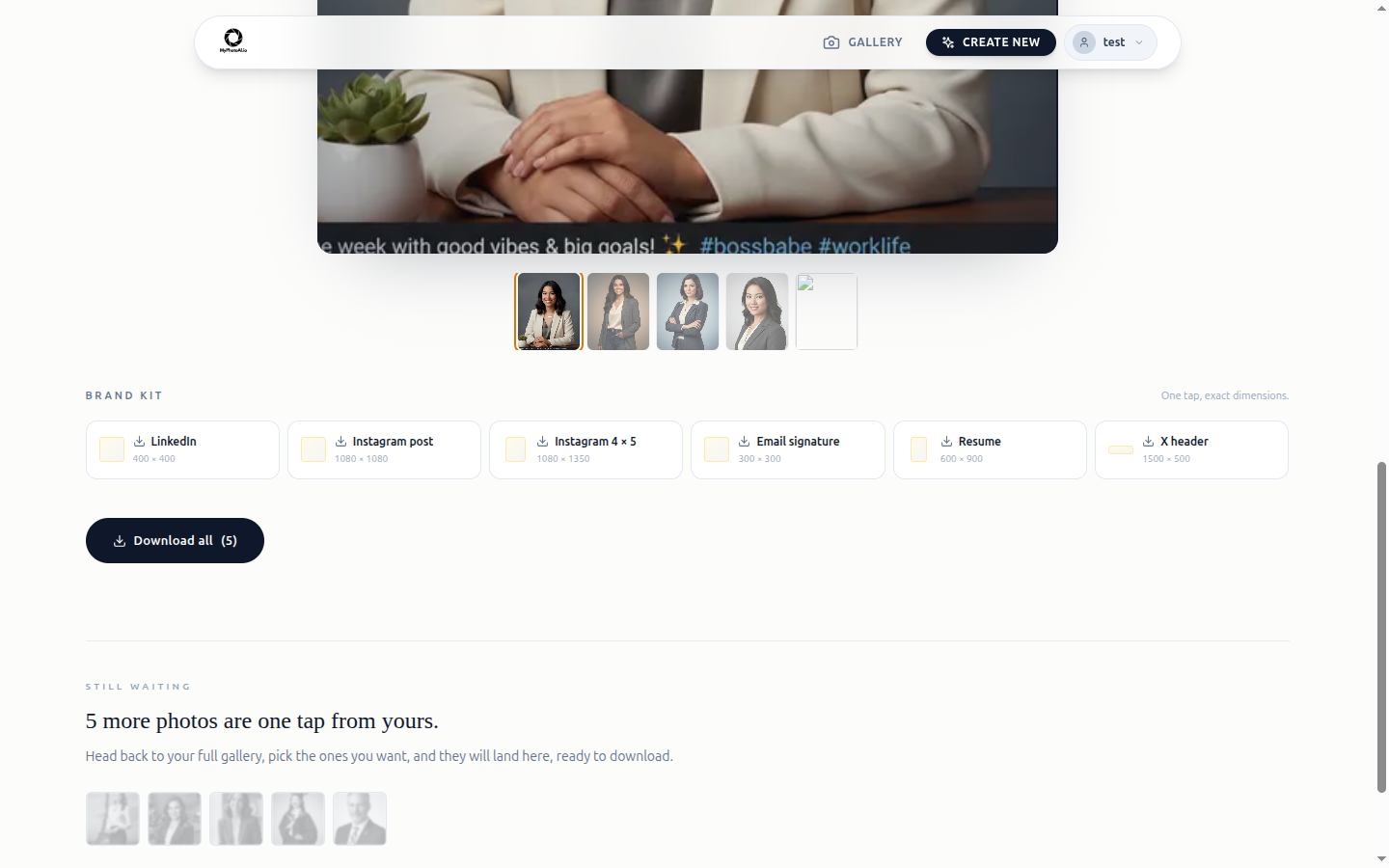 MyPhotoAI gallery image