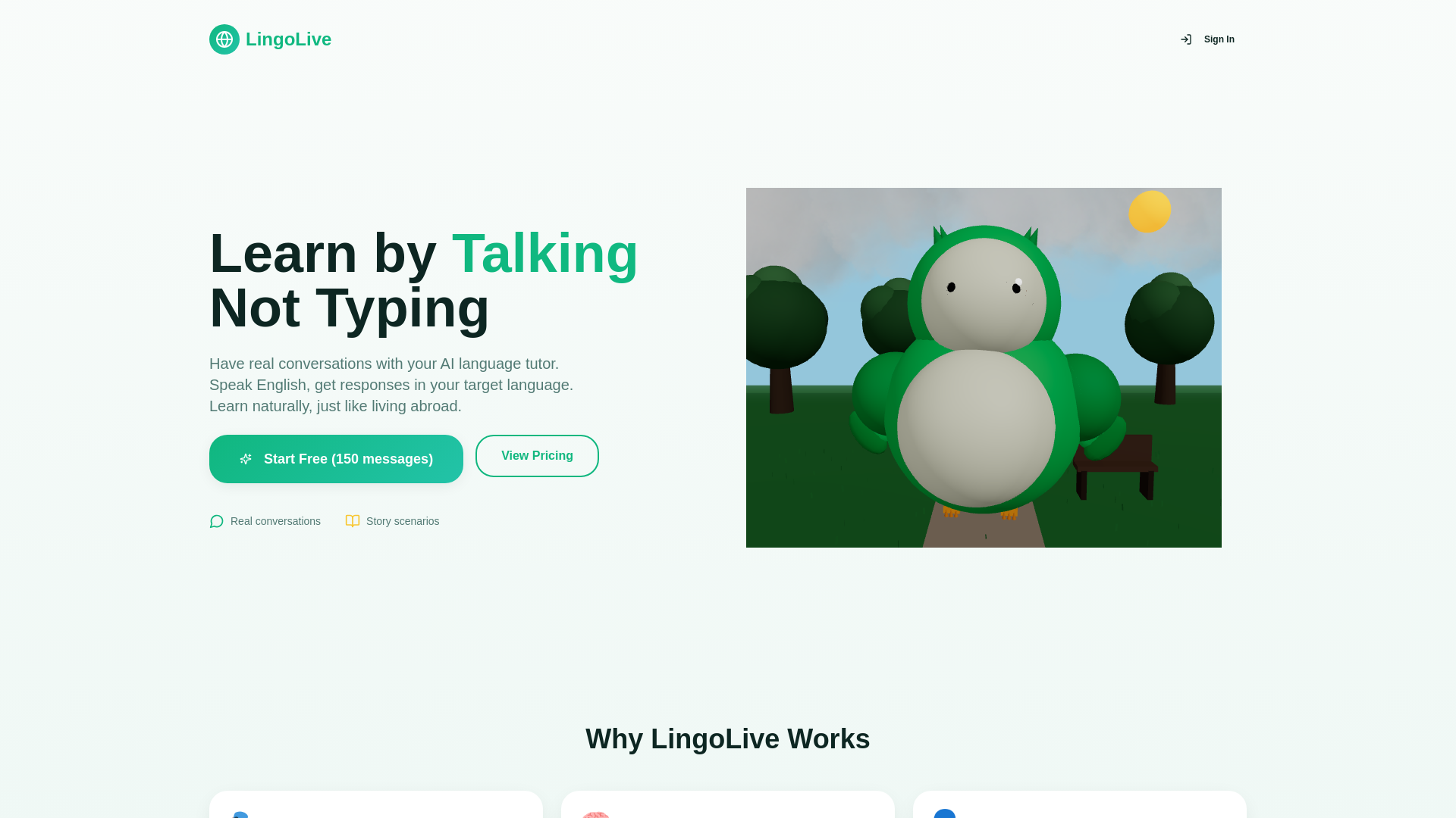 LingoLive - Main product screenshot demonstrating key features and user interface