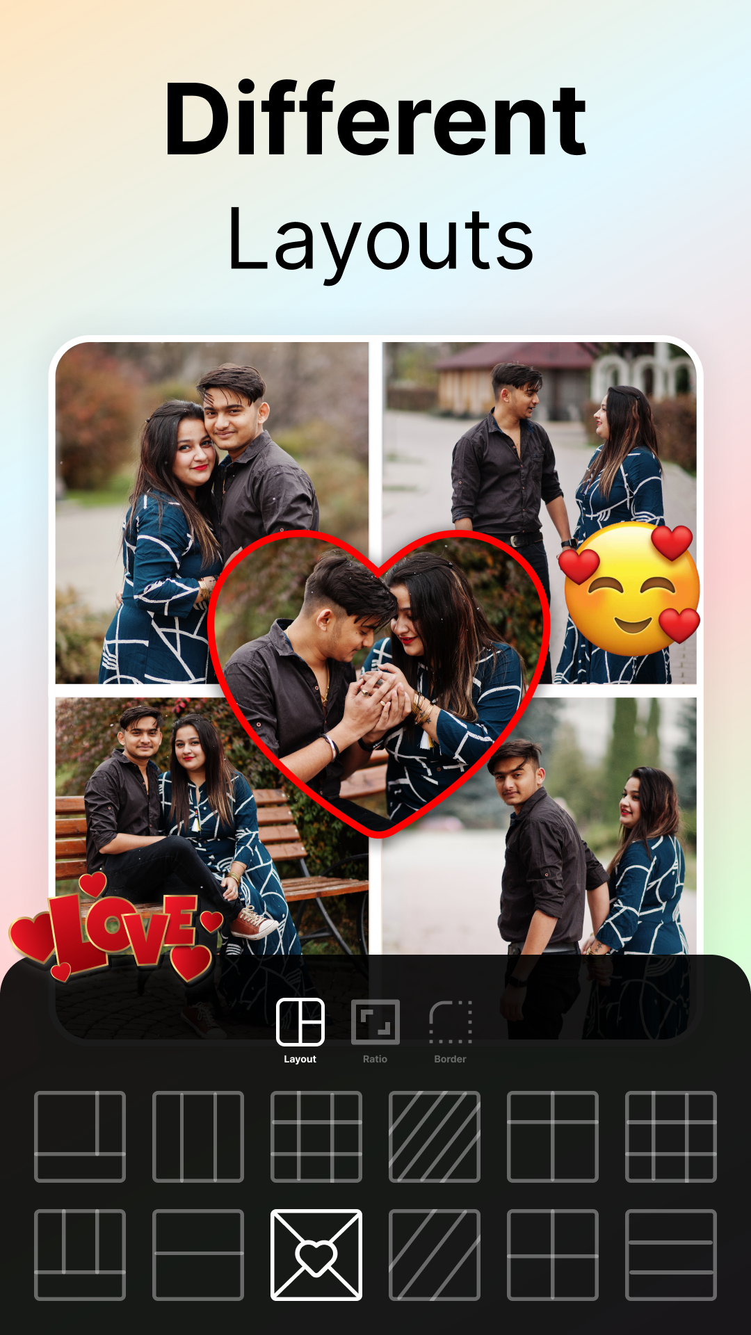 Pic Collage Maker - Pic collage maker met filter, lay -out, raster en collageframe media 4