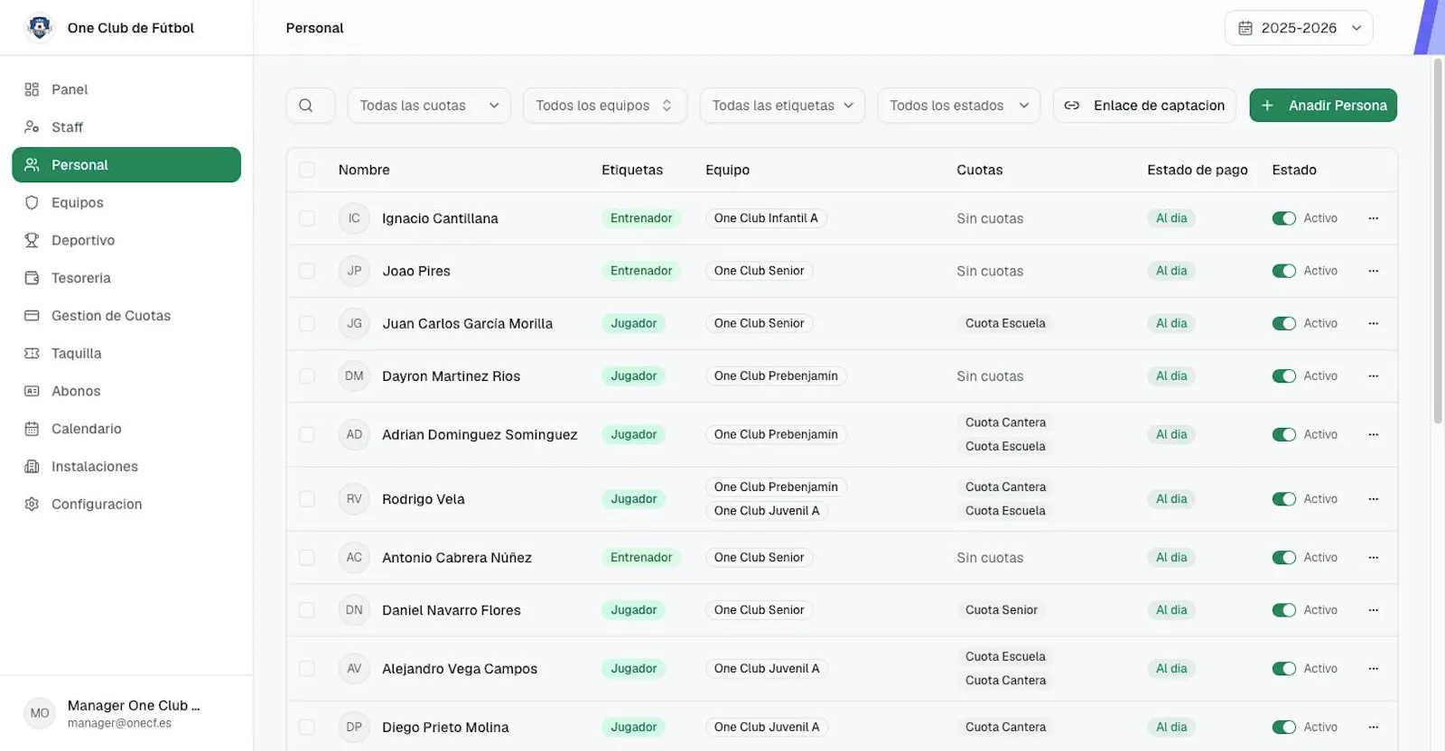 OneClub screenshot 2