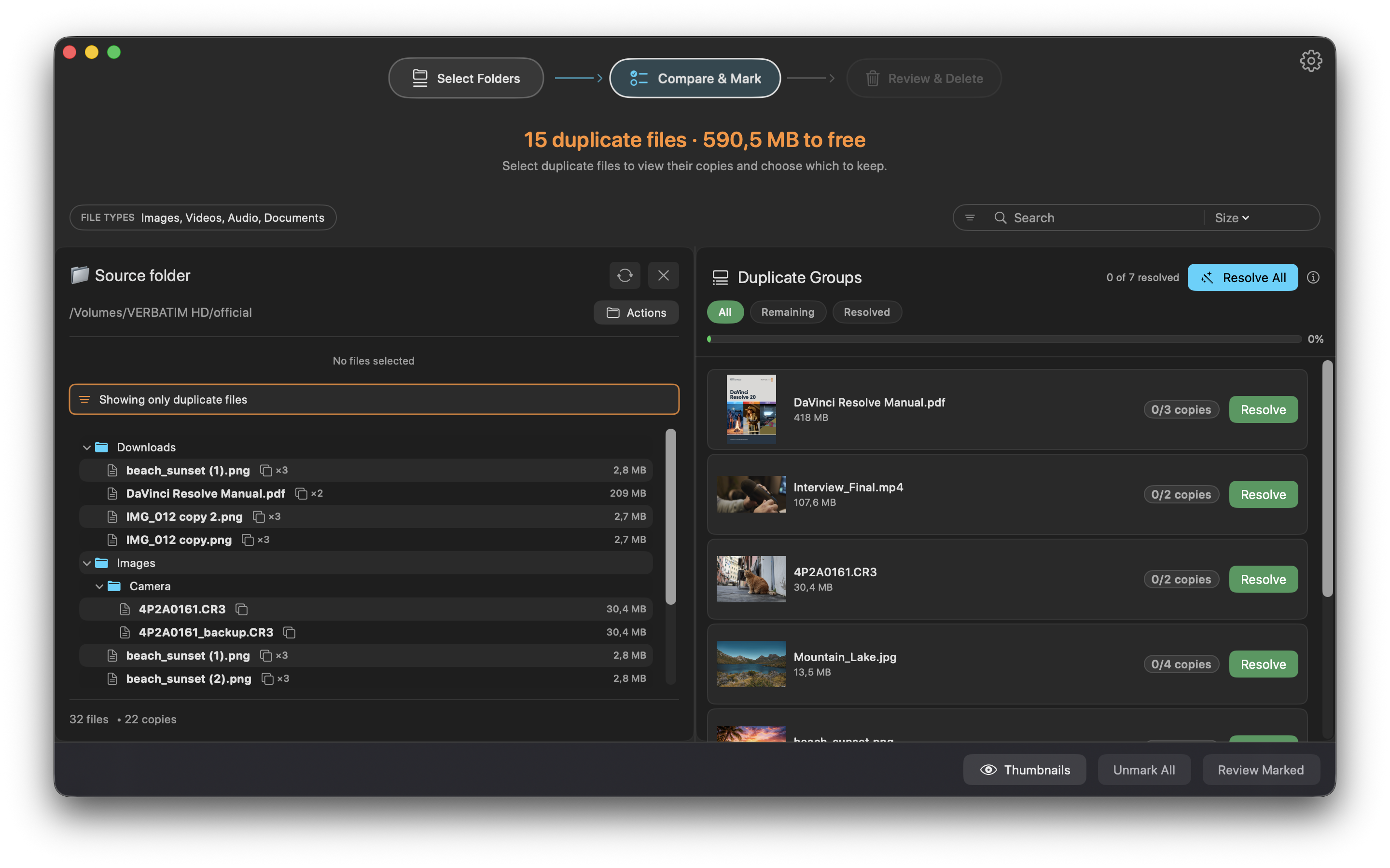 Duplicate Wizard - Screenshot 2 showing product features and functionality