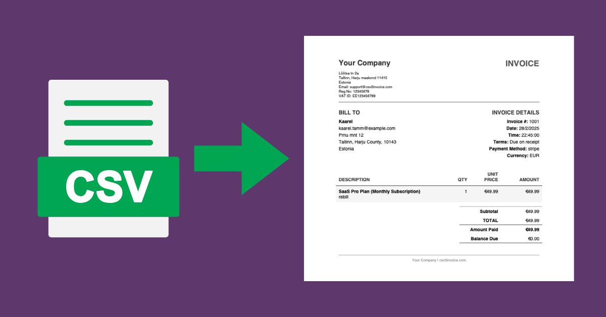 CSV2Invoice screenshot 2 CSV2Invoice screenshot 2