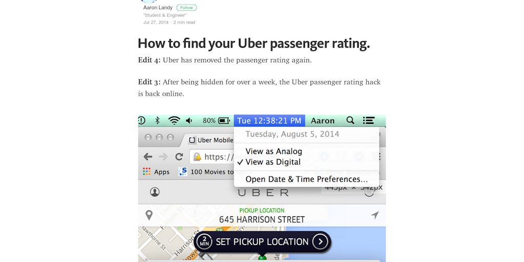 Uber passenger rating - Product Information, Latest Updates, and