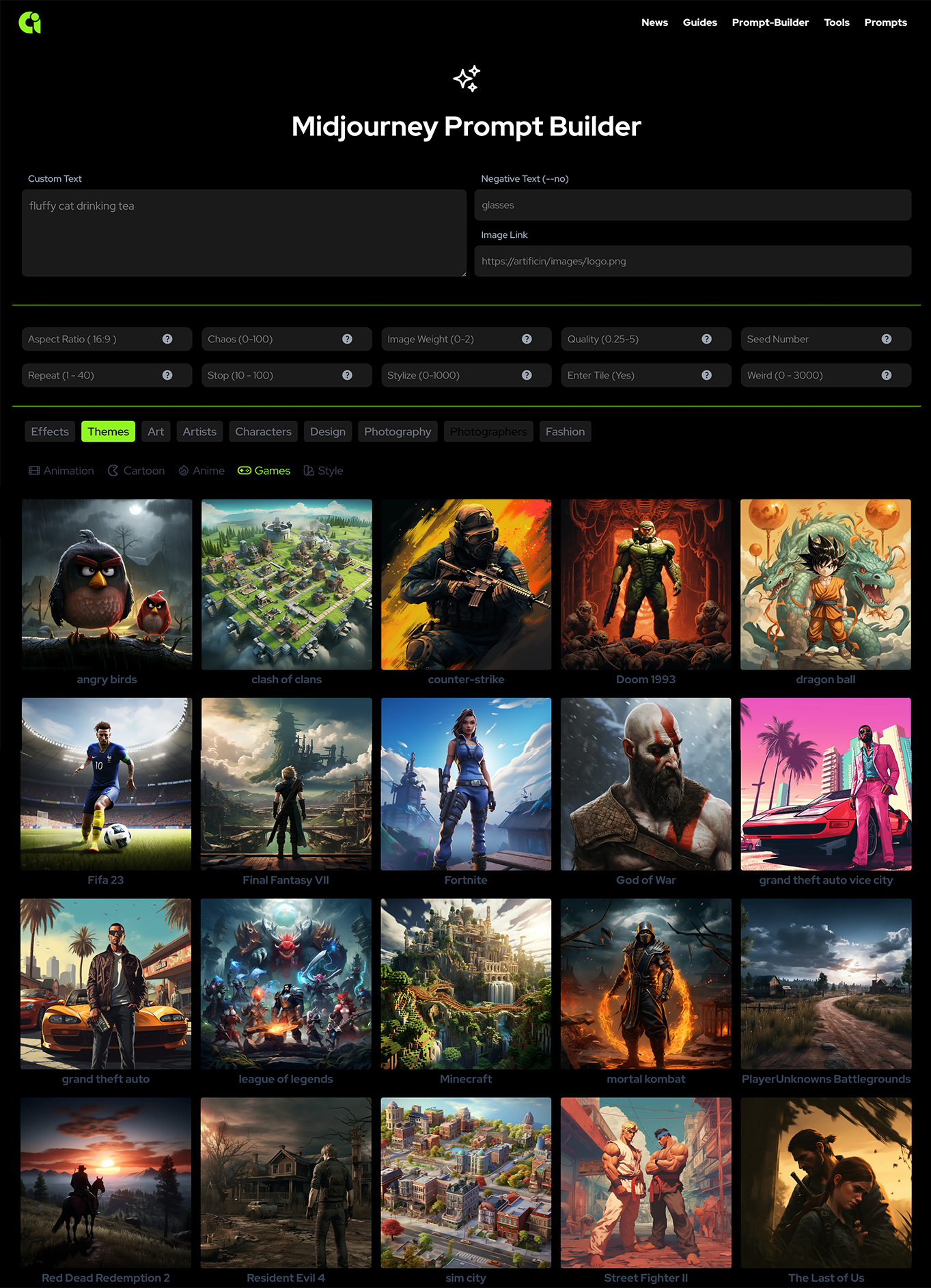 MidJourney Pront Builder