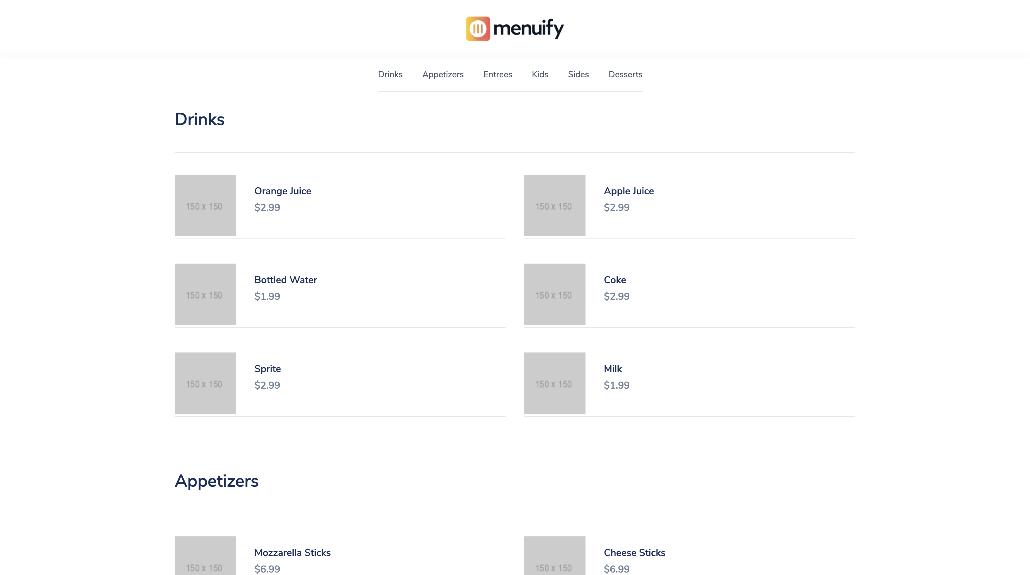 Menuify gallery image