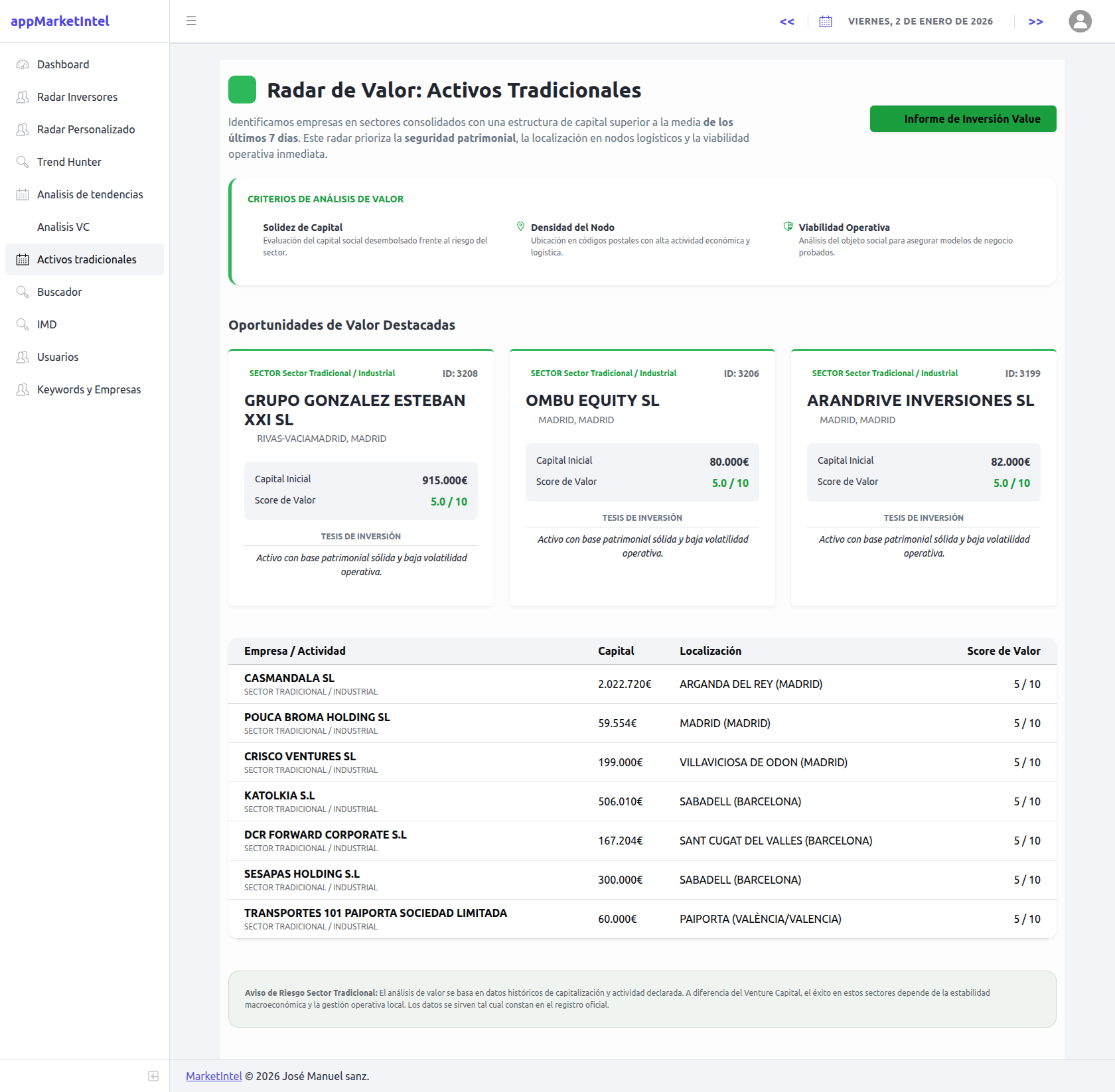 MarketIntel - Screenshot 4 showing product features and functionality