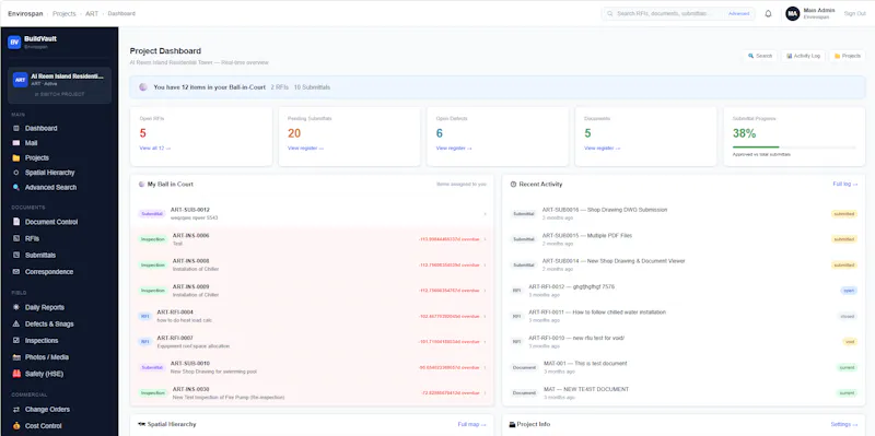 BuildVault (PMIS) Construction ERP screenshot 1