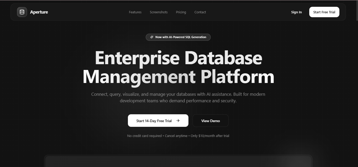 Aperture - Screenshot 3 showing product features and functionality