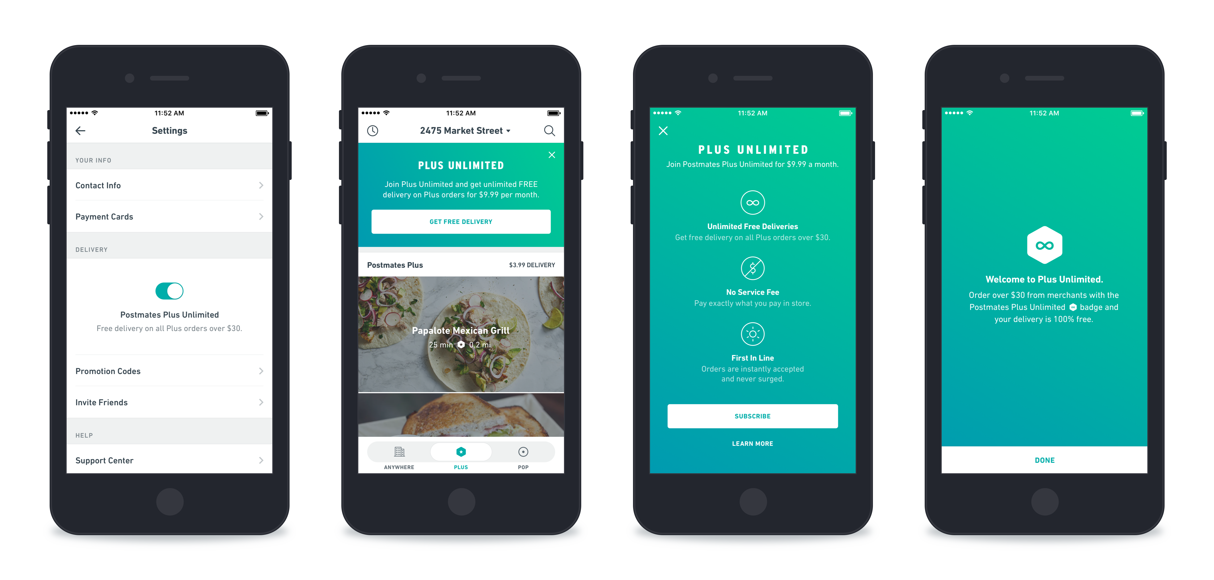 Postmates Plus Unlimited Unlimited FREE deliveries on all Plus orders