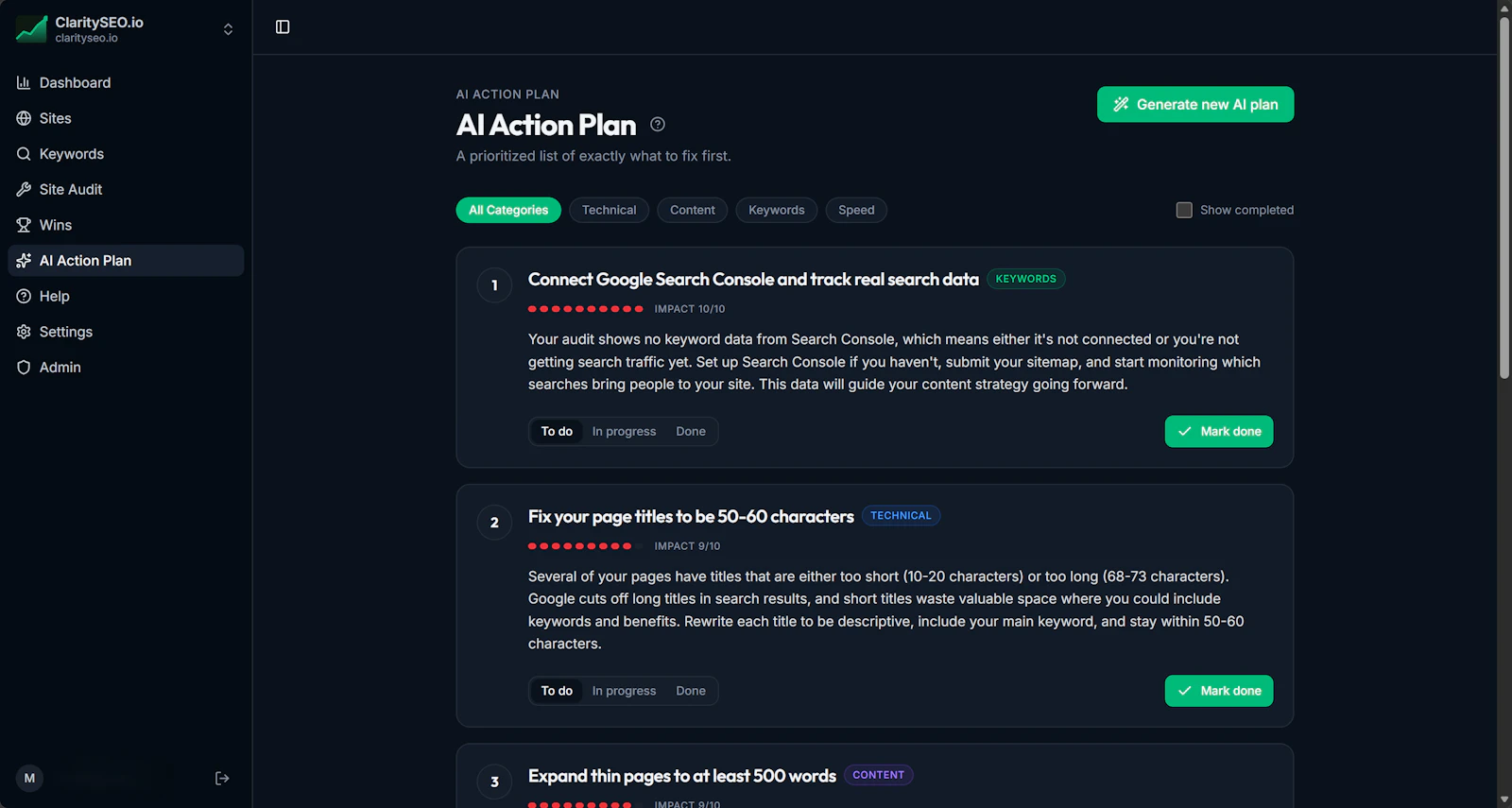 ClaritySEO screenshot 2