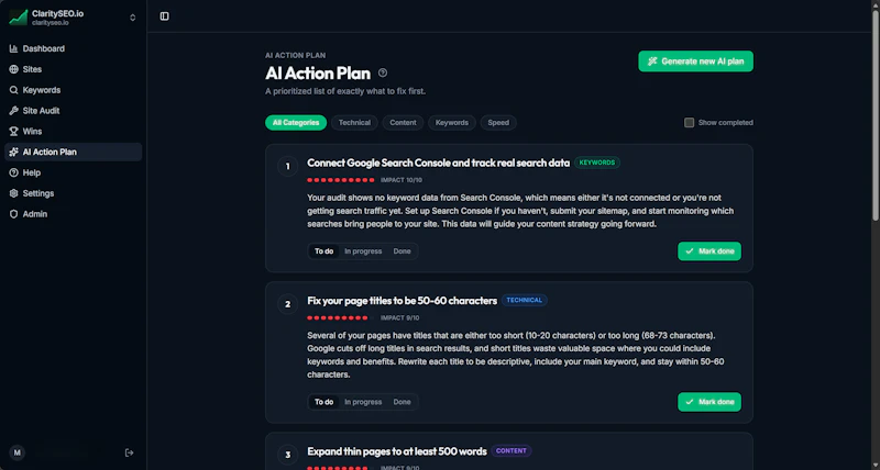 ClaritySEO screenshot 2