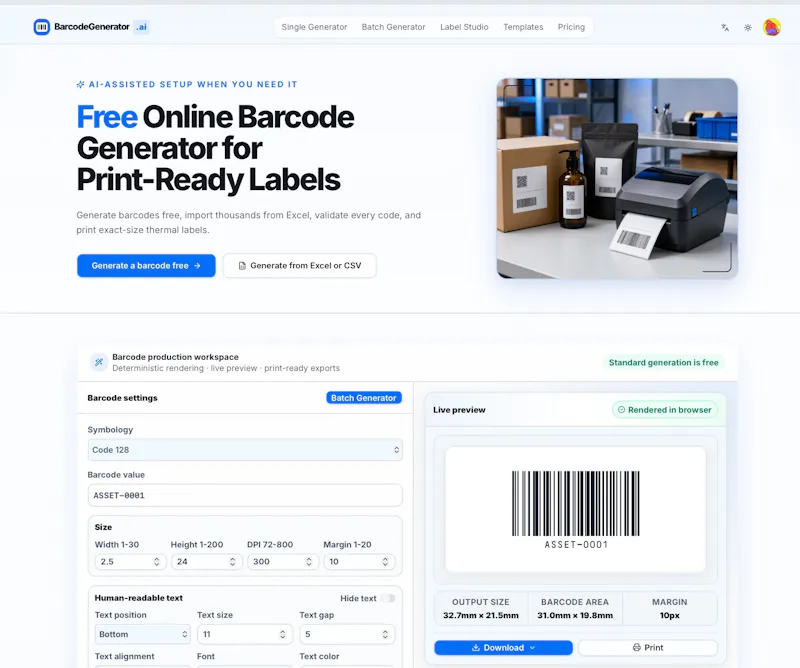 BarcodeGenerator.ai screenshot 1