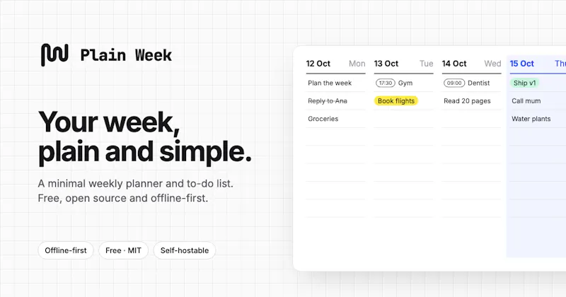 Plain Week screenshot 1