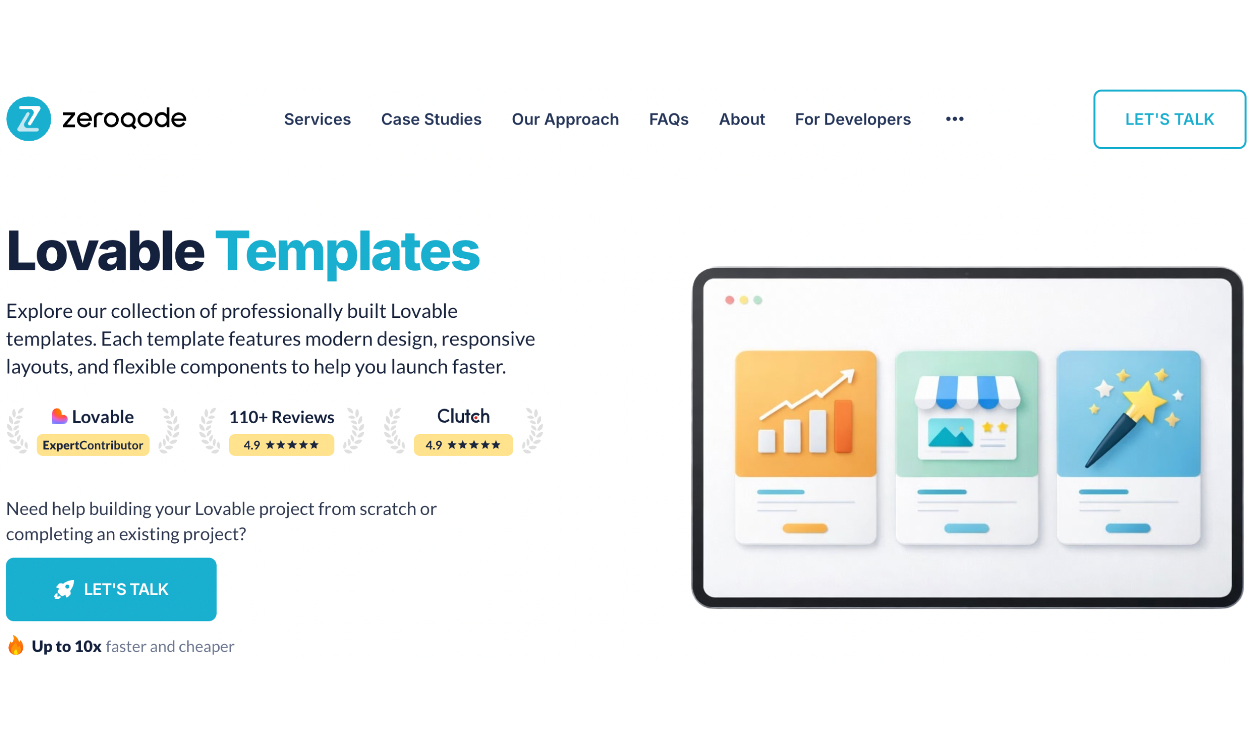 Lovable Templates - Main product screenshot demonstrating key features and user interface