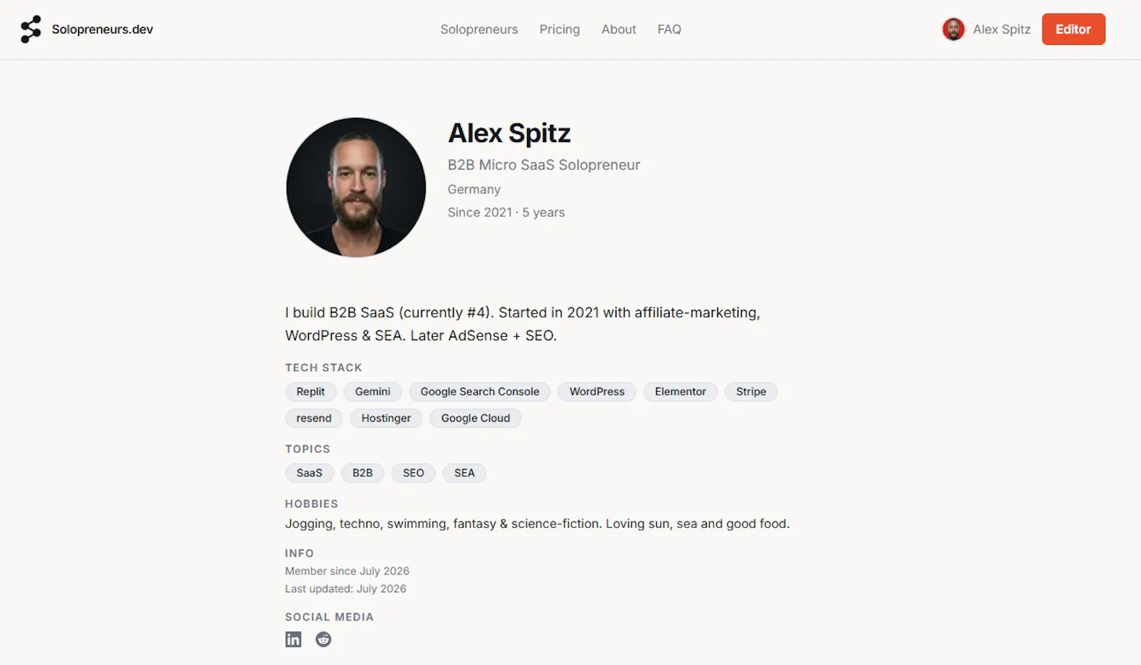 Solopreneurs.dev screenshot 2