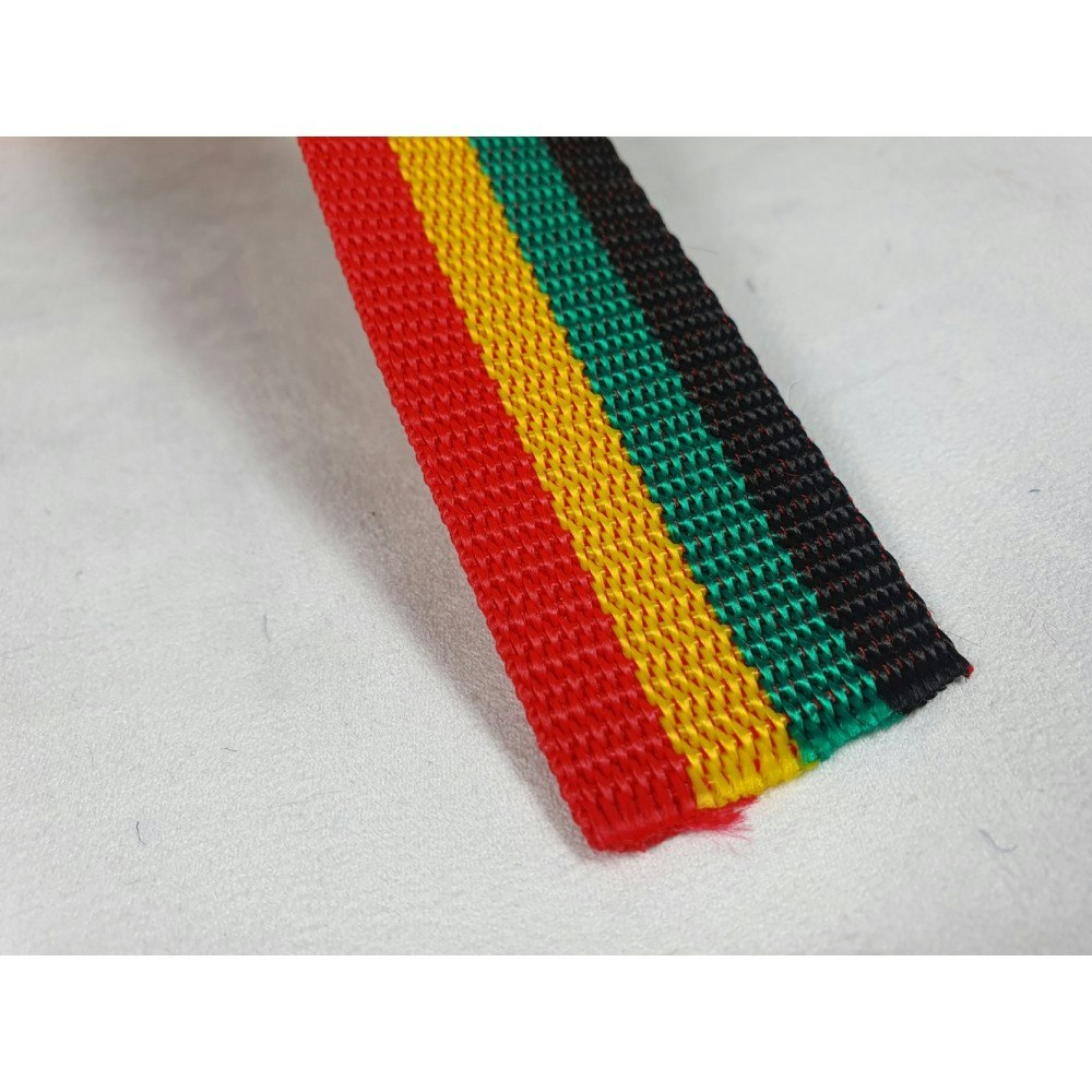 Media Rastafarian Webbing rộng 38mm - Webbing polypropylen mạnh mẽ được dệt bằng màu Rastafarian 1