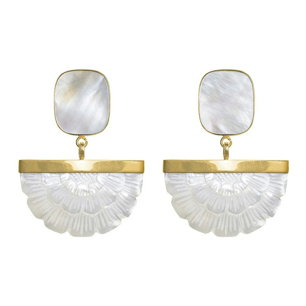 Hand Carved Mother of Pearl Rose Drops