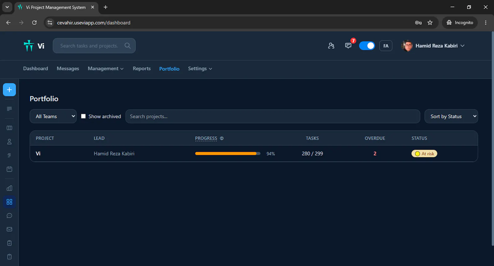 Vi Project Management screenshot 3