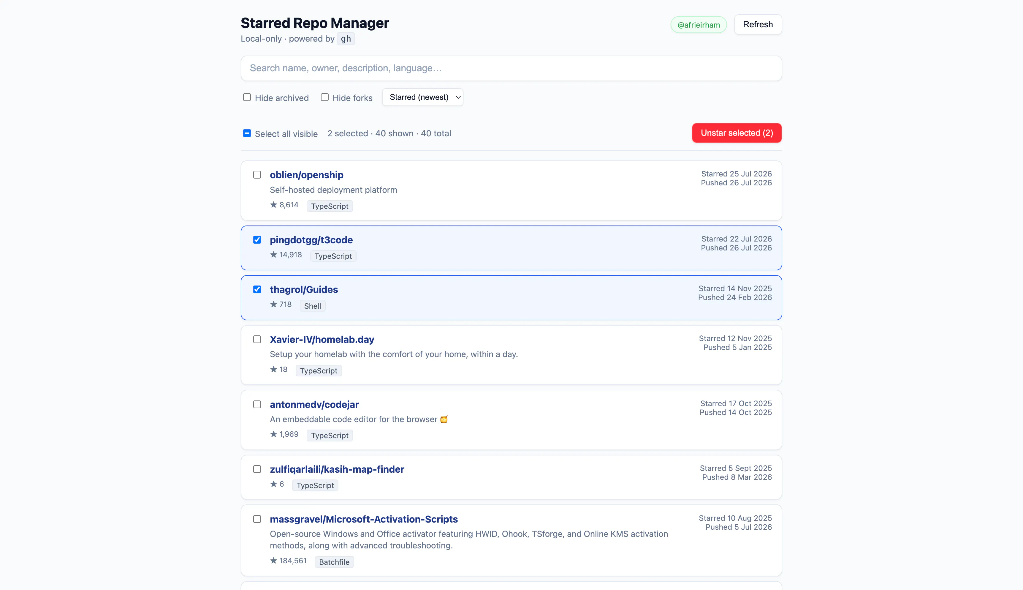 github unstar gallery image