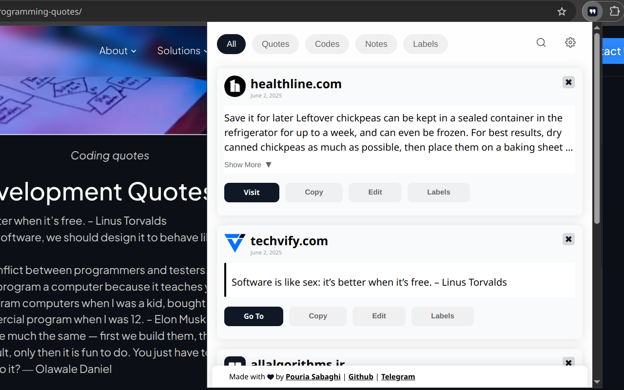 Opslaan citaten - Chrome Web Store media 2