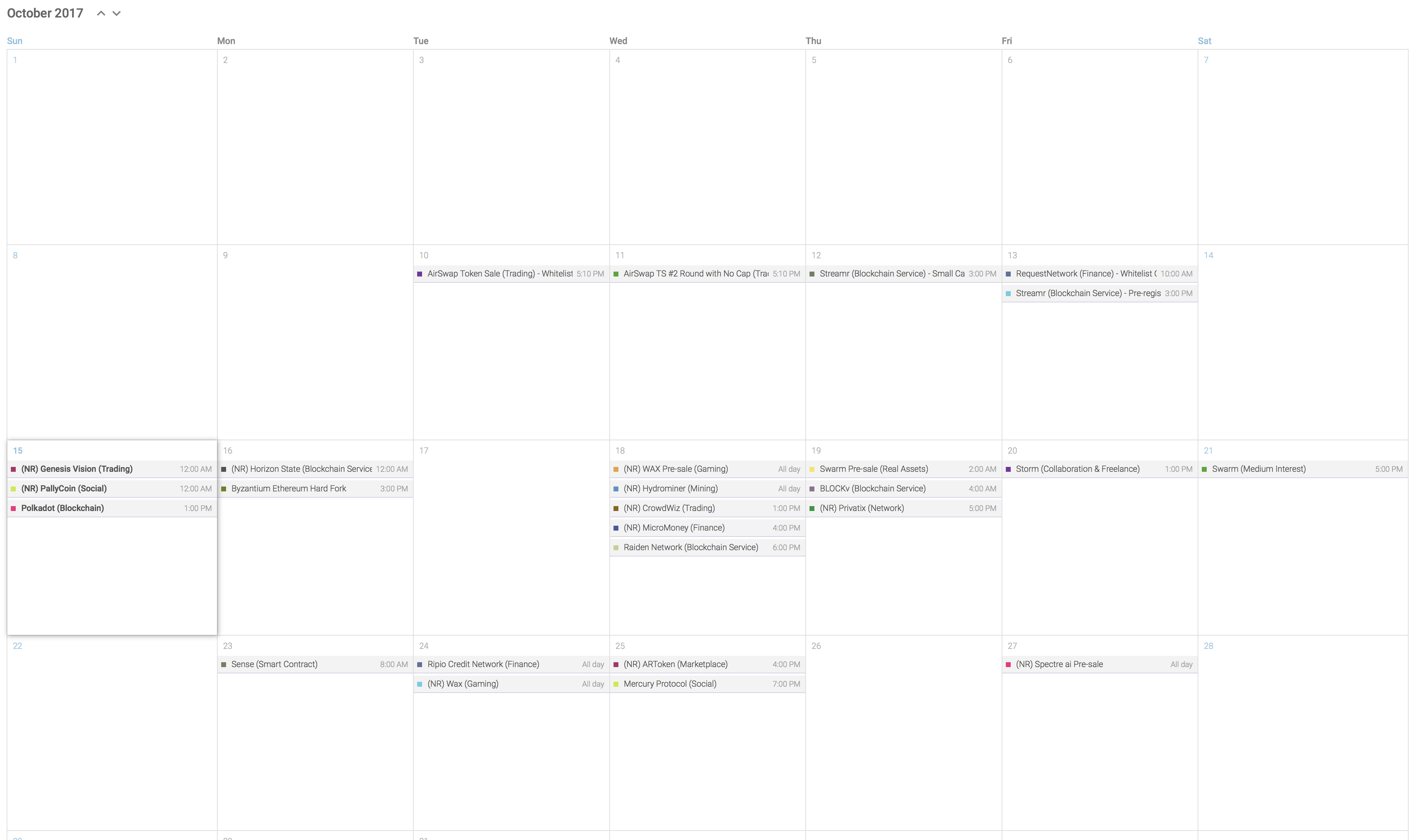ICO Calendar by ICO Drops gallery image