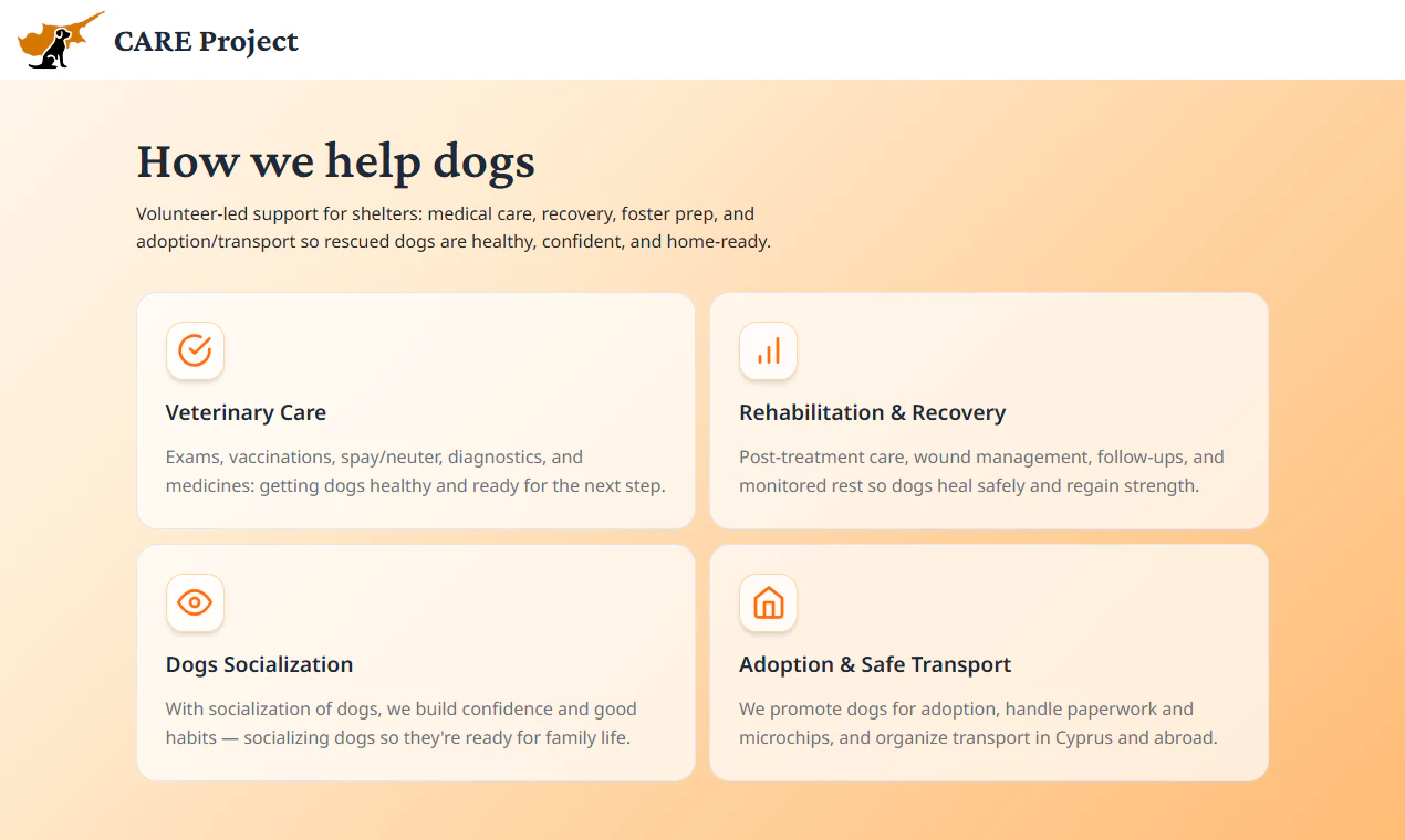 CARE Project screenshot 1