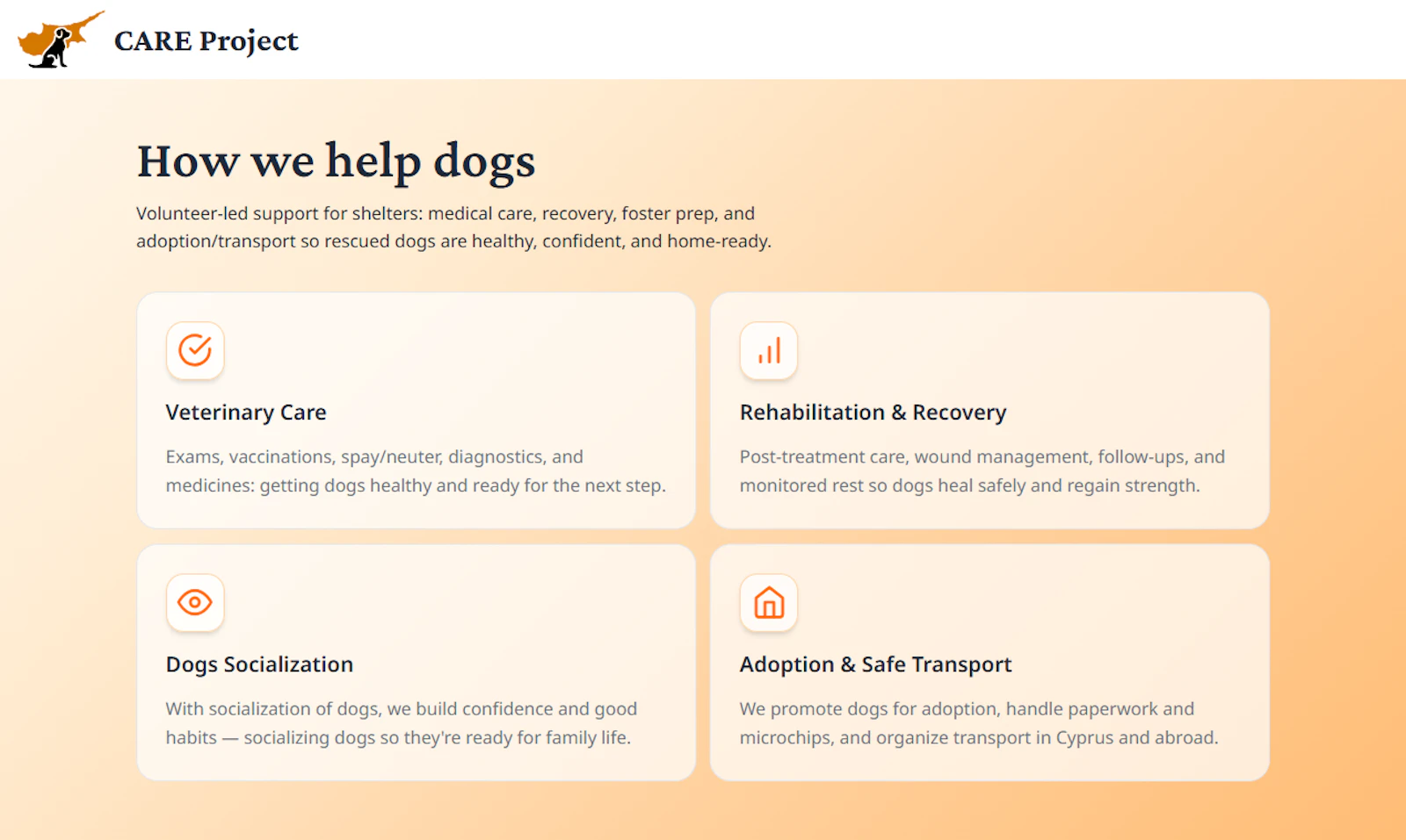 CARE Project screenshot 2