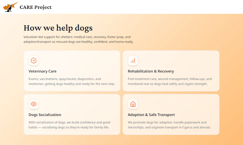 CARE Project screenshot 2