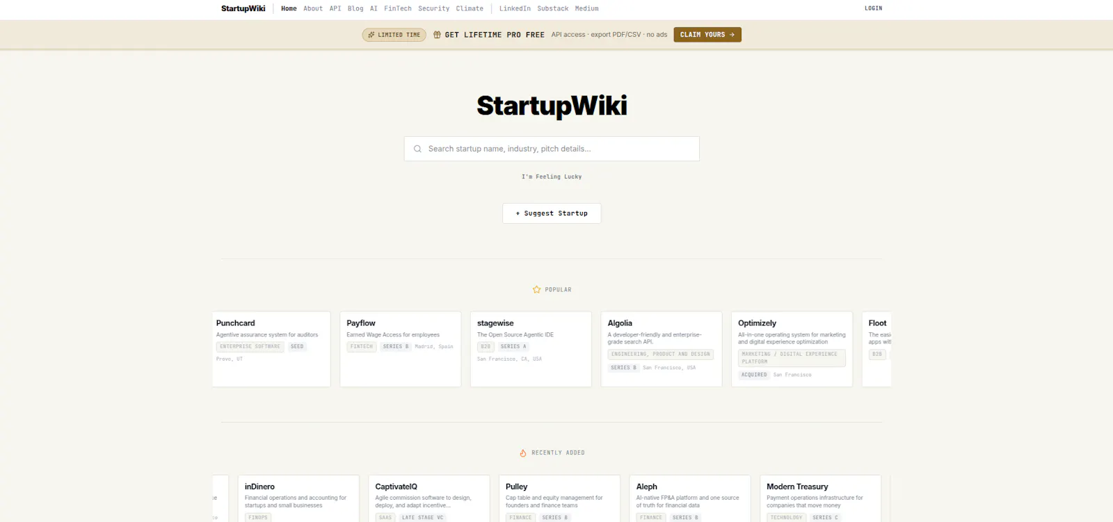 StartupWiki screenshot 1