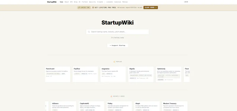 StartupWiki screenshot 1