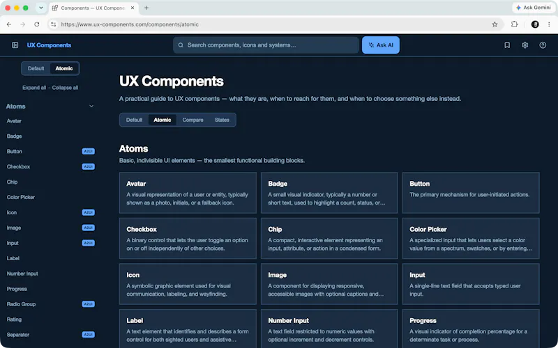 UX Components: Design System Reference screenshot 3