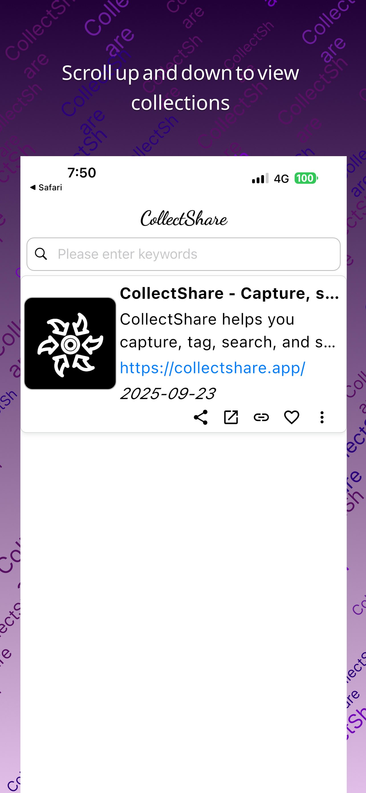 CollectShare - Main product screenshot demonstrating key features and user interface