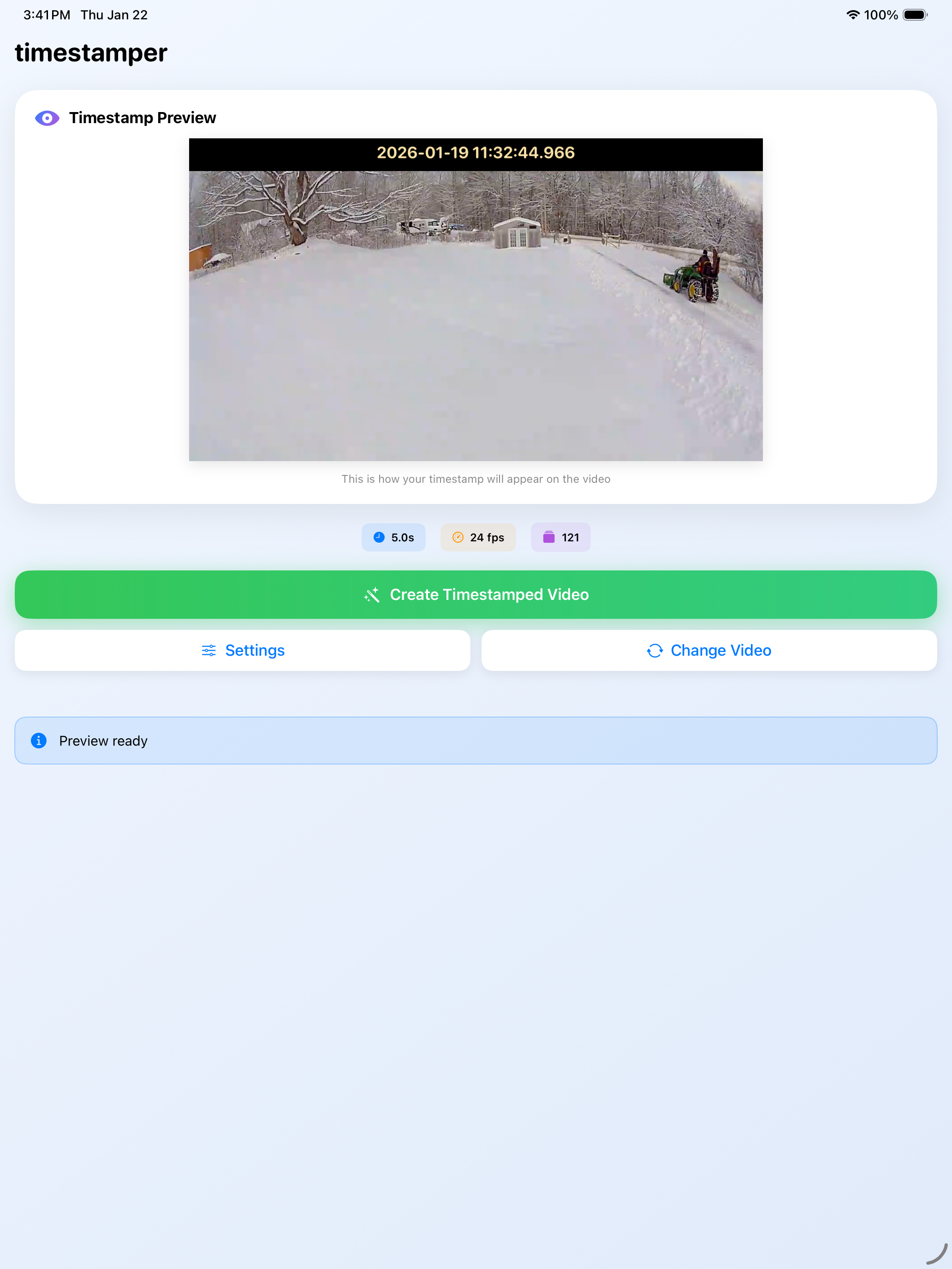 Timestamp adder videos