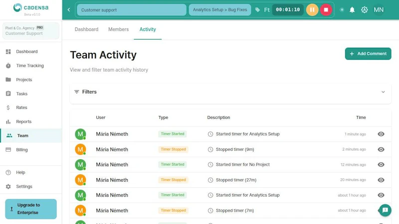 Cadensa — Time Tracking for Agencies screenshot 4