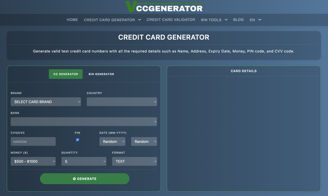 startuptile VCCGenerator-Virtual Credit Card Generatior for Developers and Testers