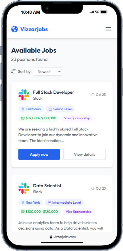 Vizzjobs - Visaスポンサーシップを備えた国際的な仕事メディア4