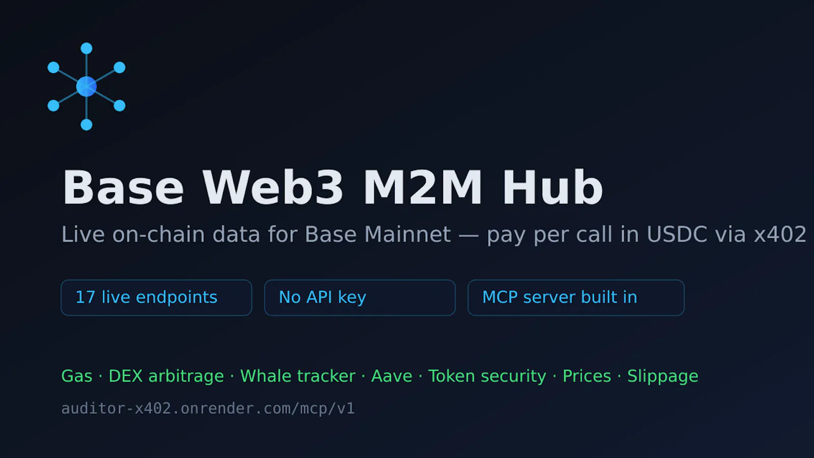 Base Web3 M2M Hub screenshot 1