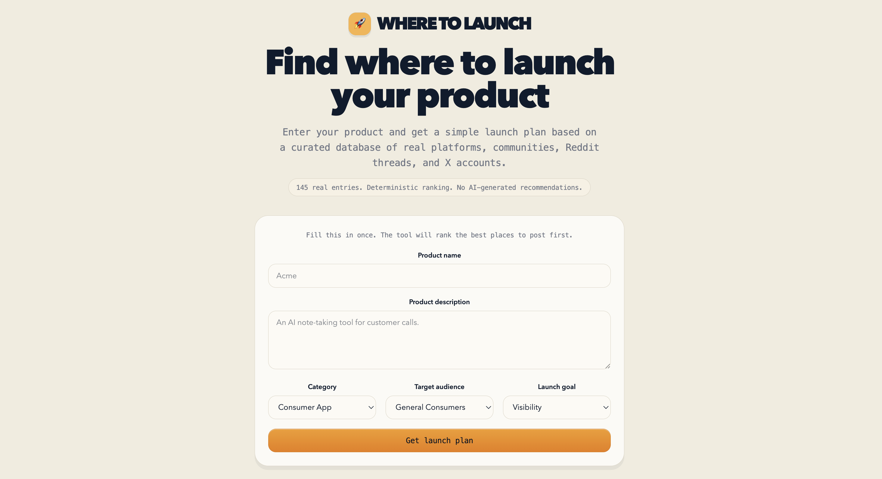 Where To Launch - Main product screenshot demonstrating key features and user interface