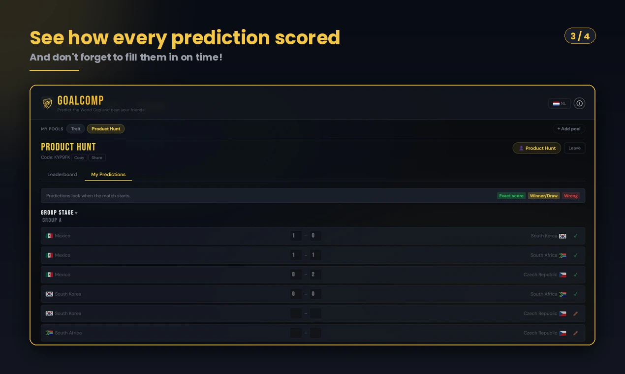 GoalComp screenshot 3
