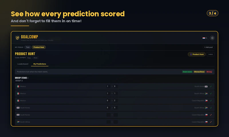 GoalComp screenshot 3