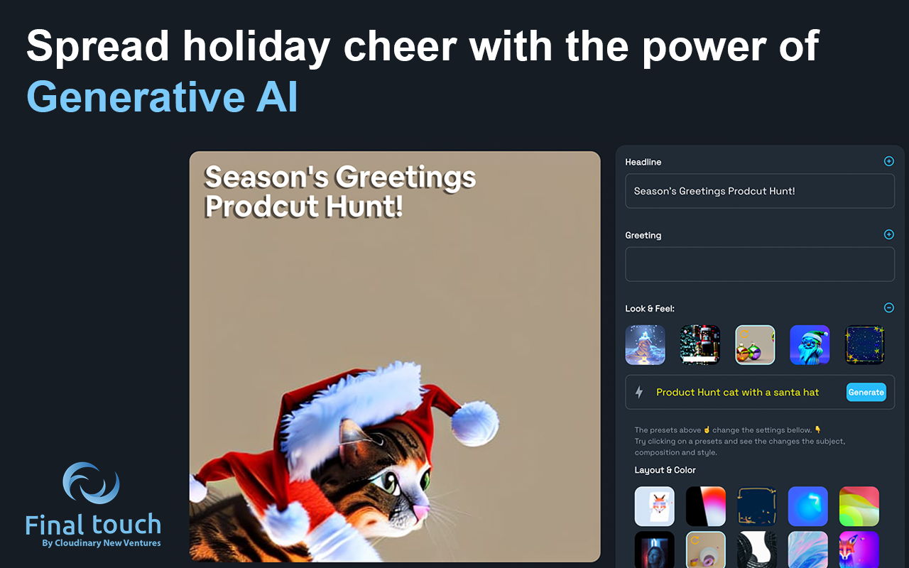 AIグリーティングカードジェネレーター - Generativeaiの力で休日の挨拶をパーソナライズしますメディア2