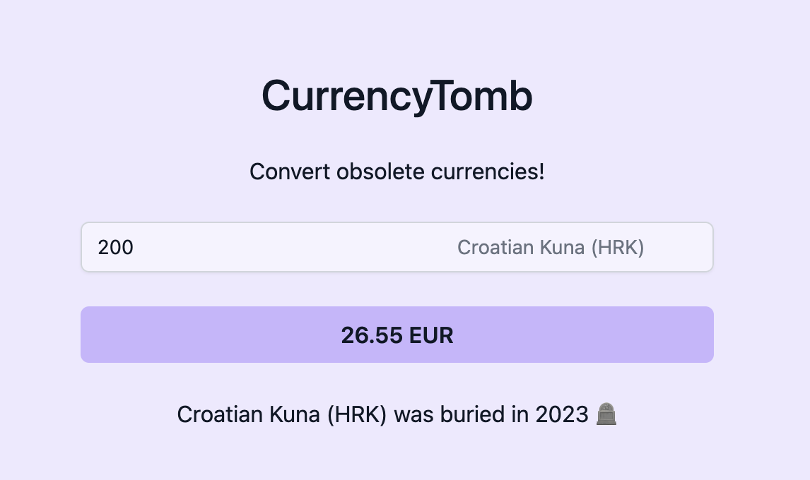 startuptile CurrencyTomb-Convert obsolete currencies!