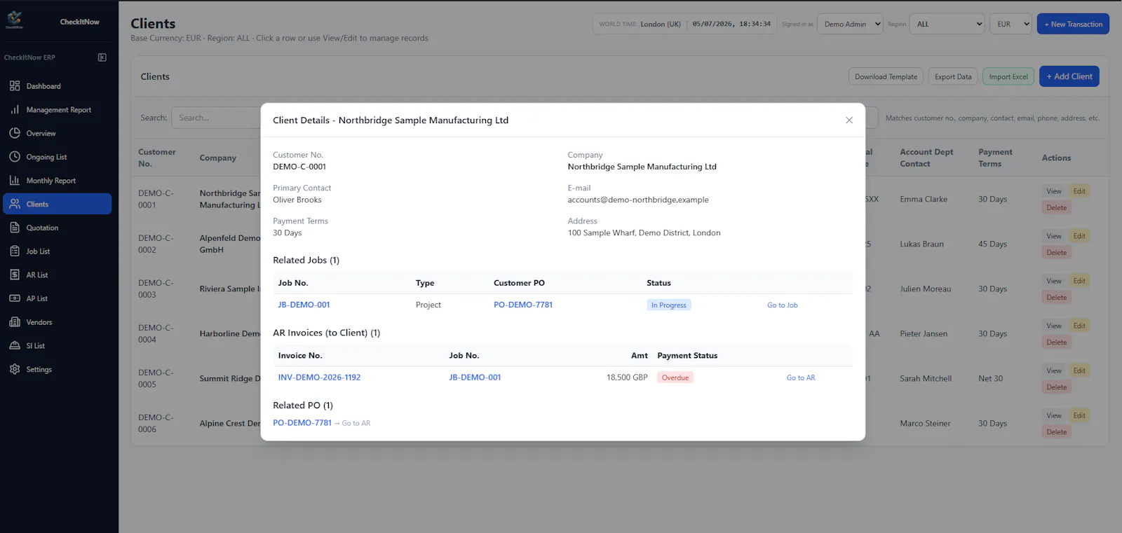 CheckItNow ERP (International Demo) screenshot 1