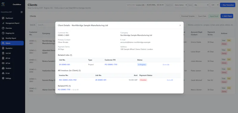 CheckItNow ERP (International Demo) screenshot 1
