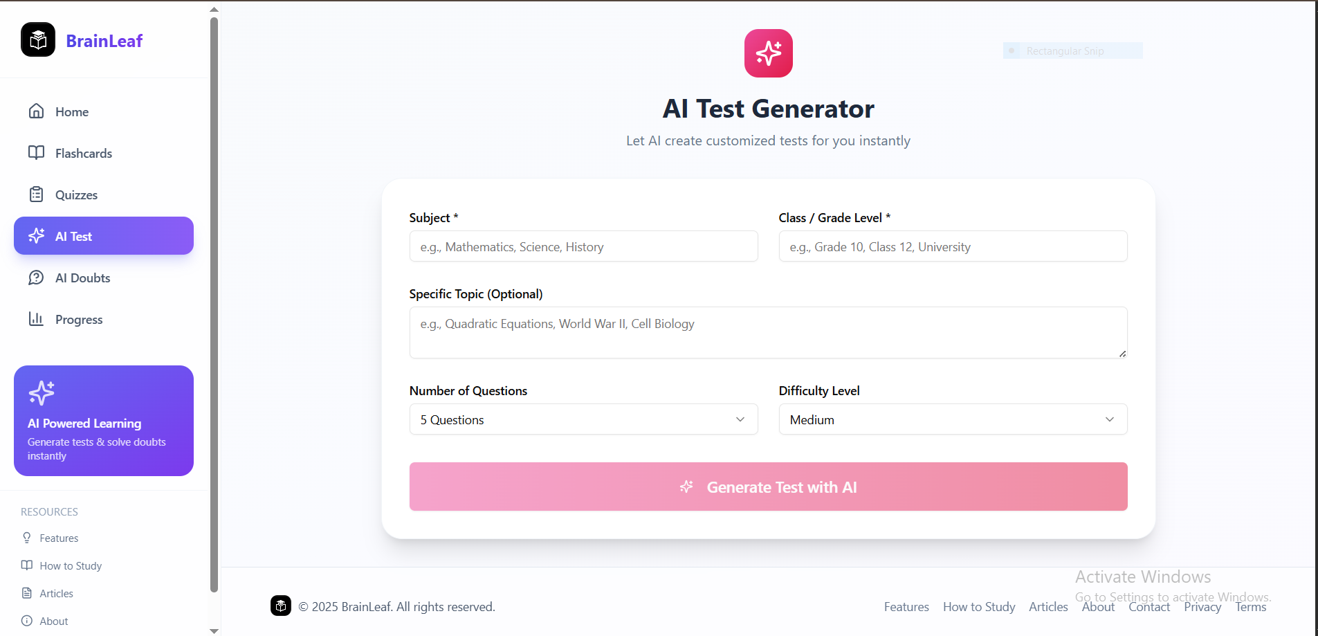 BrainLeaf - Screenshot 4 showing product features and functionality