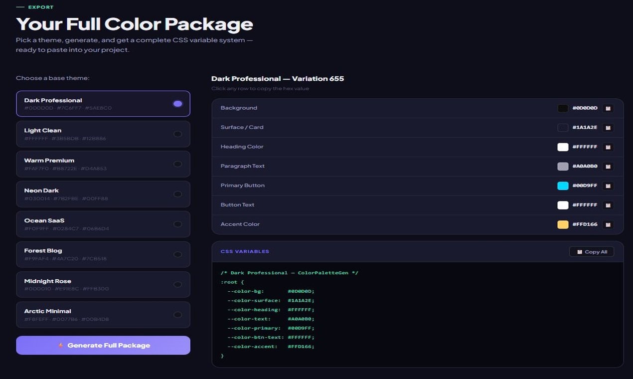 ColorPaletteGen Pro - Screenshot 4 showing product features and functionality